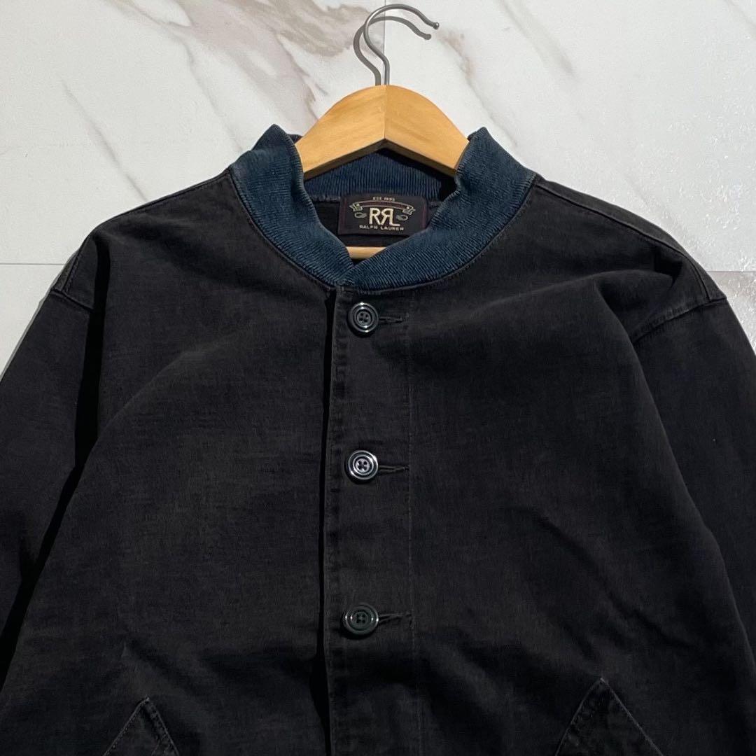 美品✨RRL ラルフローレン スタジャン ベースボールジャケット ブルゾン 黒