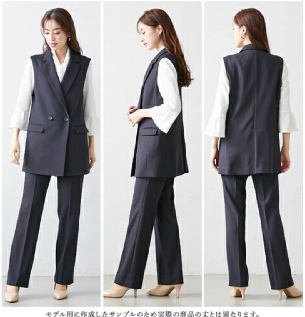 ジレ　セットアップ　パンツスーツ　3点セット　セレモニー　フォーマル　L