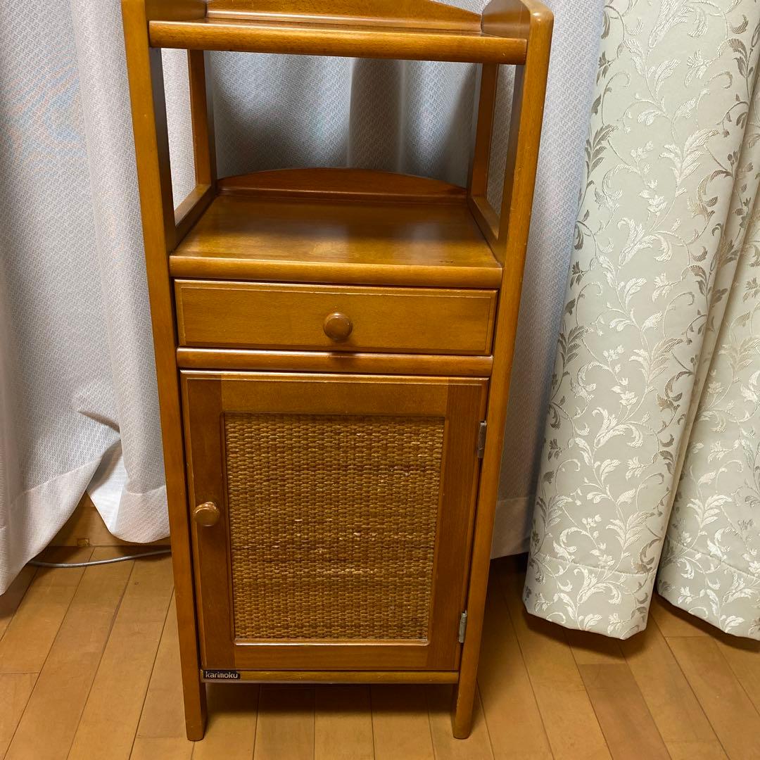 カリモク　karimoku 木製サイドテーブル 天然木電話台・ファックス台