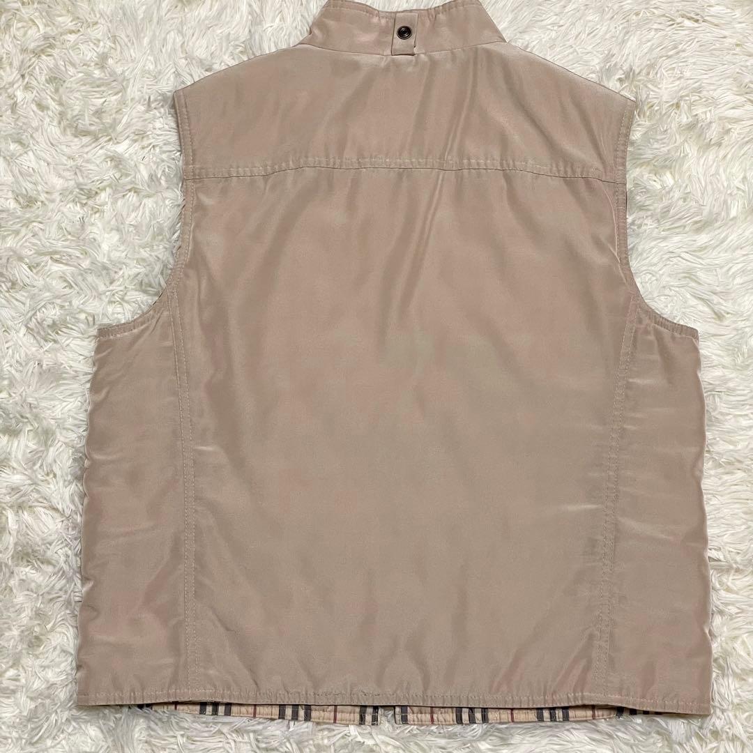 美品 バーバリーロンドン 中綿ベスト 三陽商会 ノバチェック 40 ベージュ