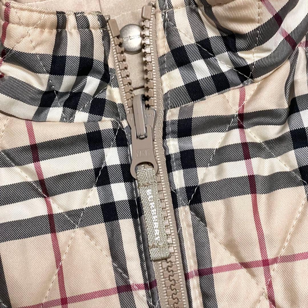 美品 バーバリーロンドン 中綿ベスト 三陽商会 ノバチェック 40 ベージュ