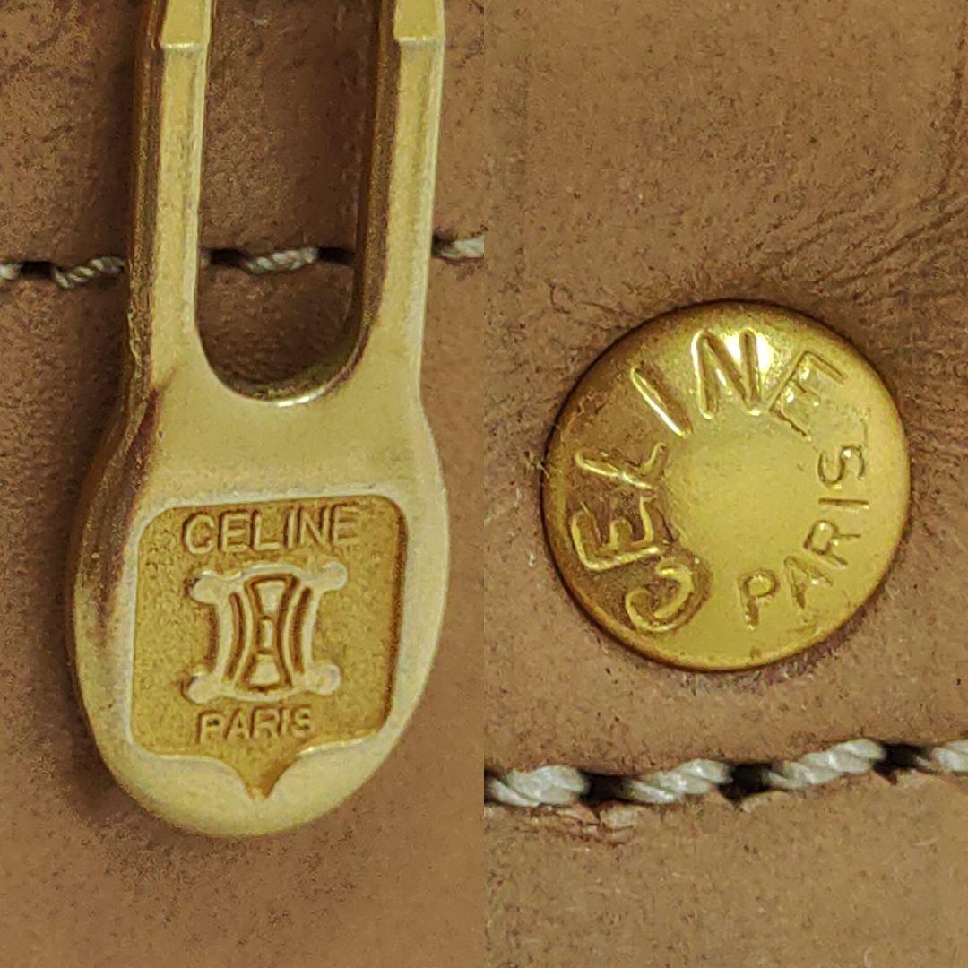 【美品】セリーヌ ボストンバッグ レザー×PVC A4可 マカダム柄 ブラウン