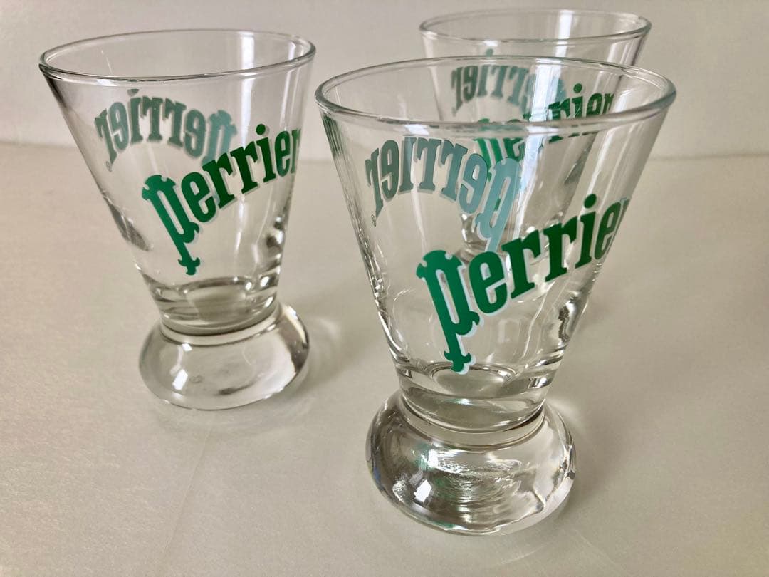 フランスアンティークPerrier ペリエ グラス　3セット　ヴィンテージ