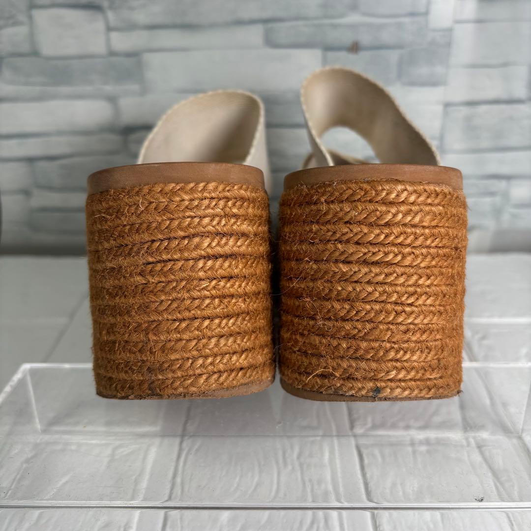 Chloe クロエ　Woodyウェッジエスパドリーユ　ウエッジソール　厚底　ロゴ