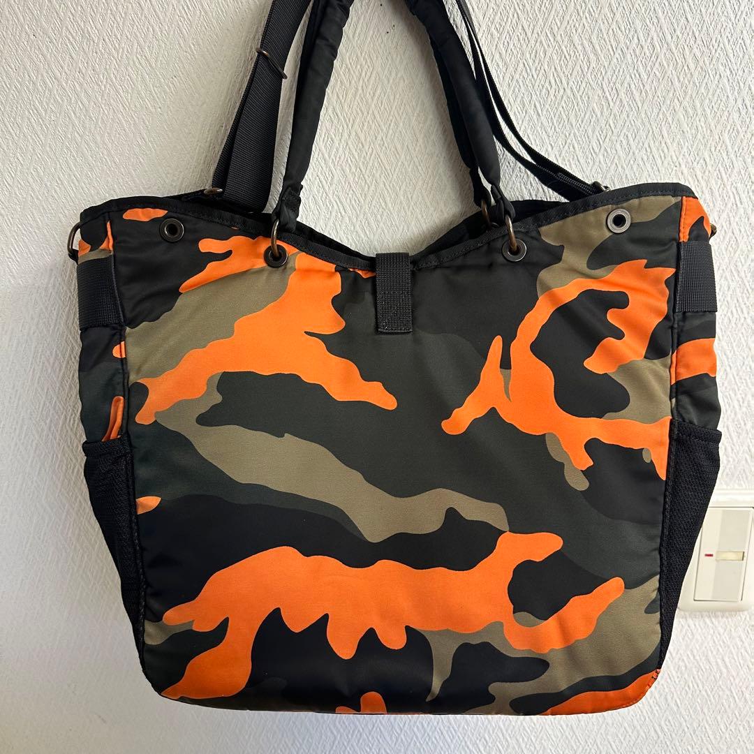 PORTER オレンジカモフラージュ トートバッグ