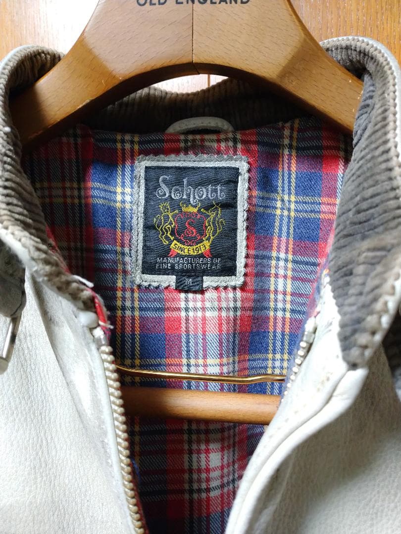 Schott★ショット★シングルライダース★レザー★ダメージ加工 ホワイト白