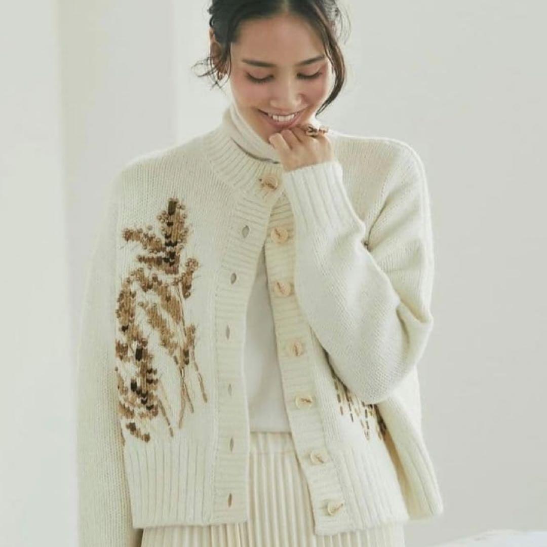 【超美品✨】完売品 SEVENTENウィート刺繍カーディガン Sサイズ