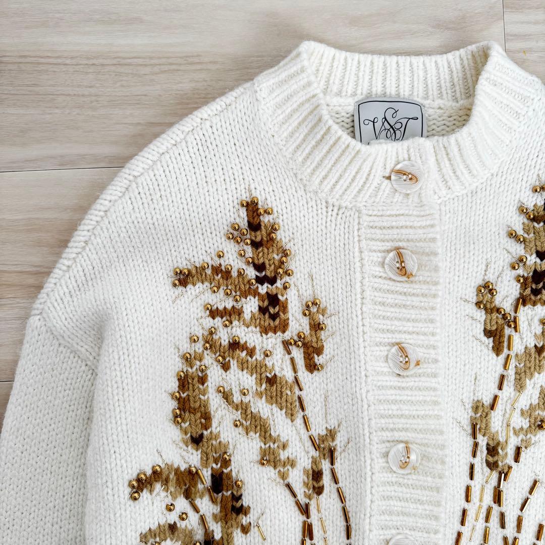 【超美品✨】完売品 SEVENTENウィート刺繍カーディガン Sサイズ