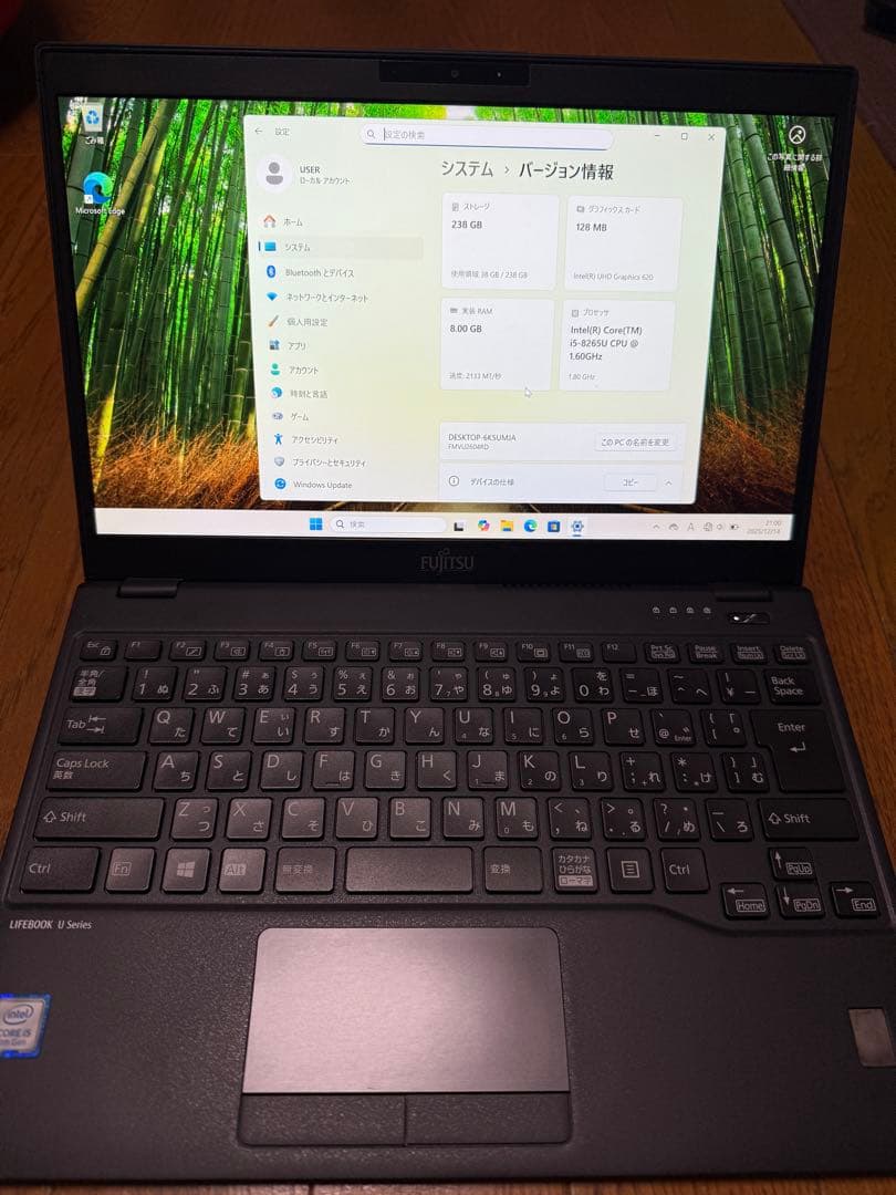 Windowsノート本体 Fujitsu lifebook U939/CW i5-8265 8g 256g