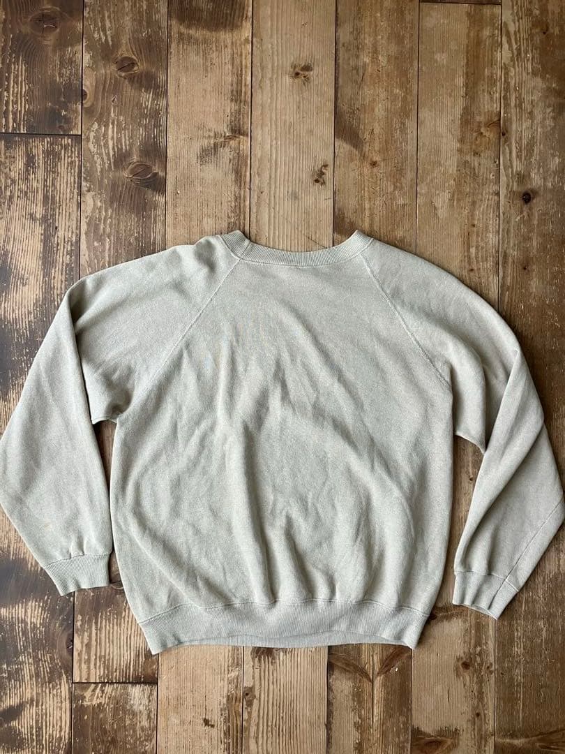 Hanes ヘインズ スエット L 42-44 ベージュ 80s 猫柄 USA製