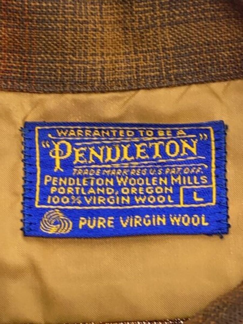 60s ペンドルトン オンブレ チェック シャツ L ブラウン