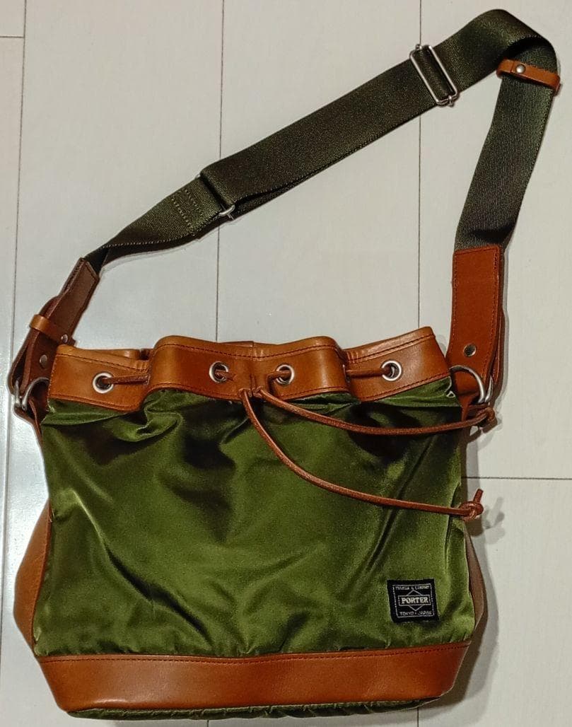 PORTER ポーター ドローストリング バッグ S カーキ