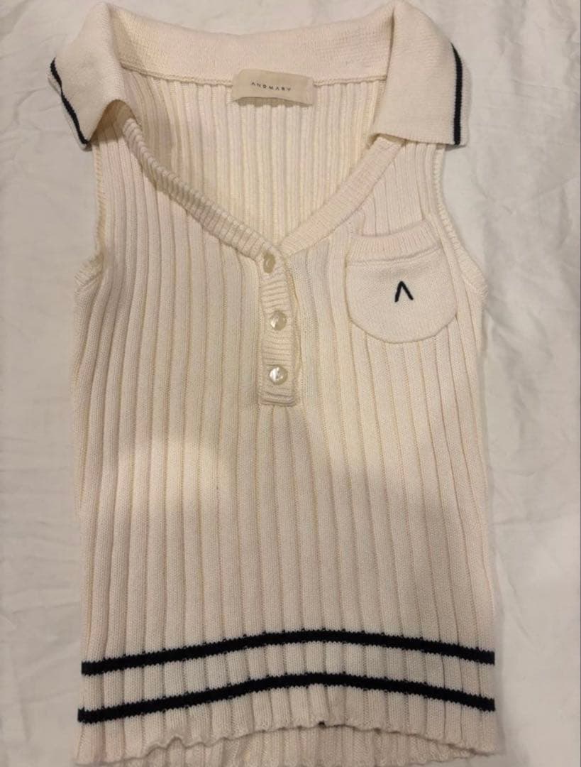 トップス andmary Ami line tops ivory