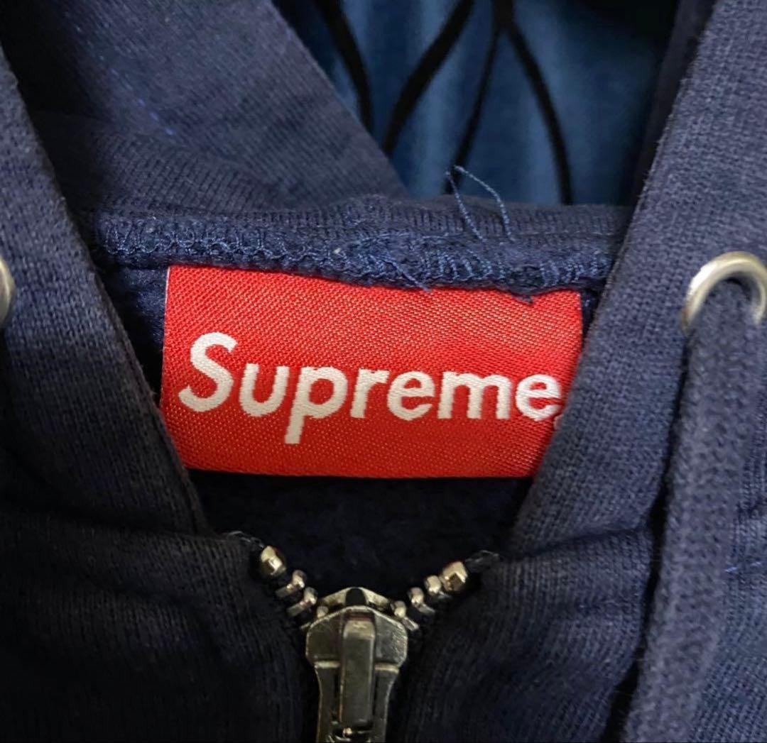 ネイビー　S Logo Zip Up Hooded Sweatshirt