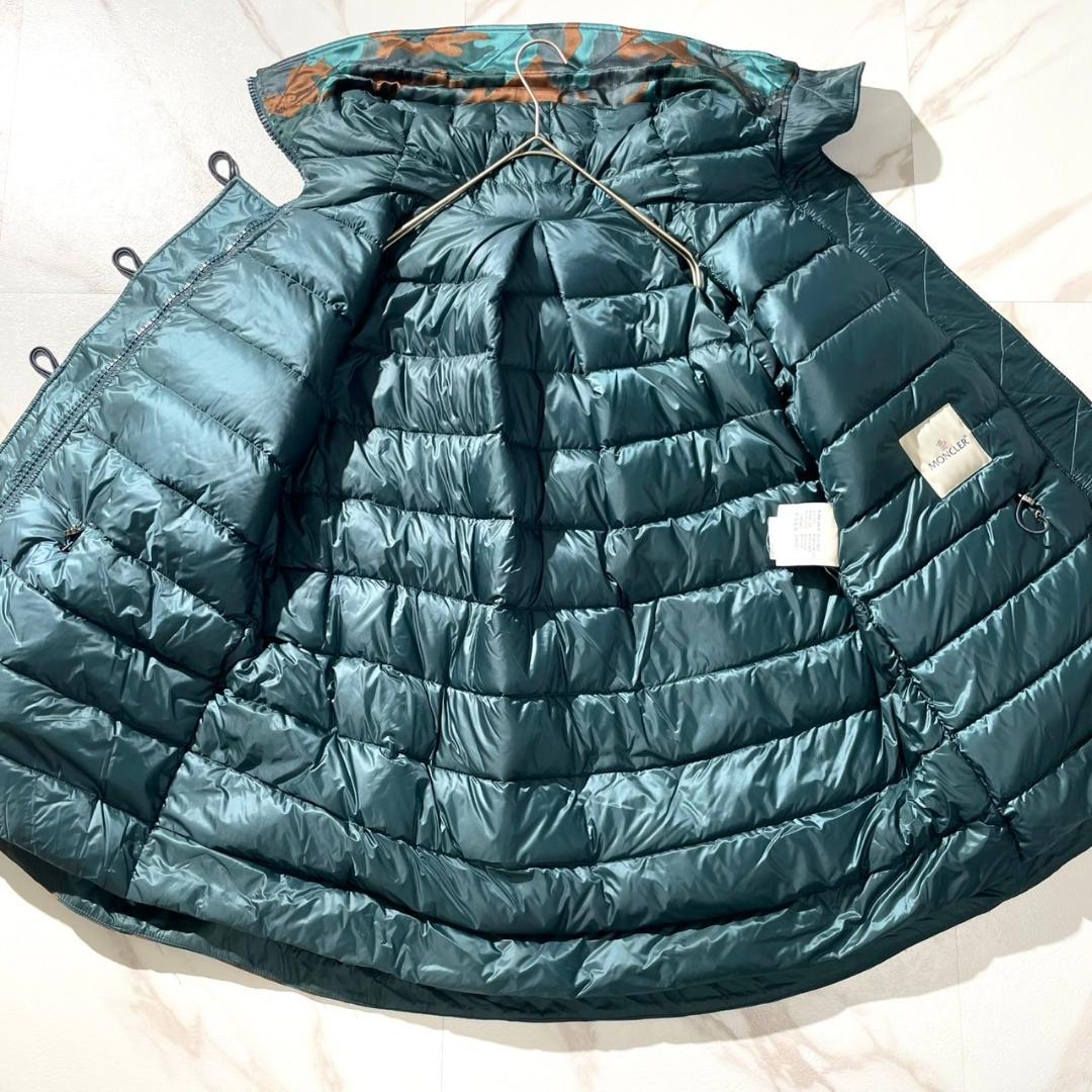 極美品✨モンクレール カモフラ 迷彩 ダウンジャケット フード コート サイズ０