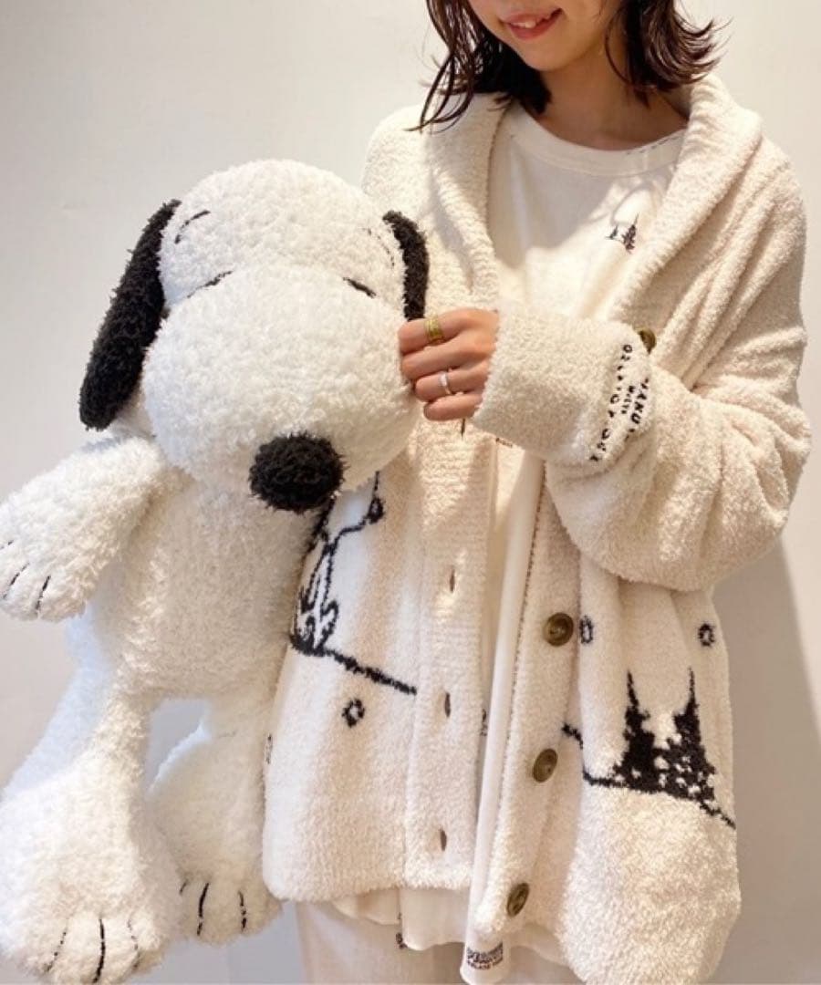 【新品タグ付き】ジェラートピケ スヌーピー カーディガン ショールカラー