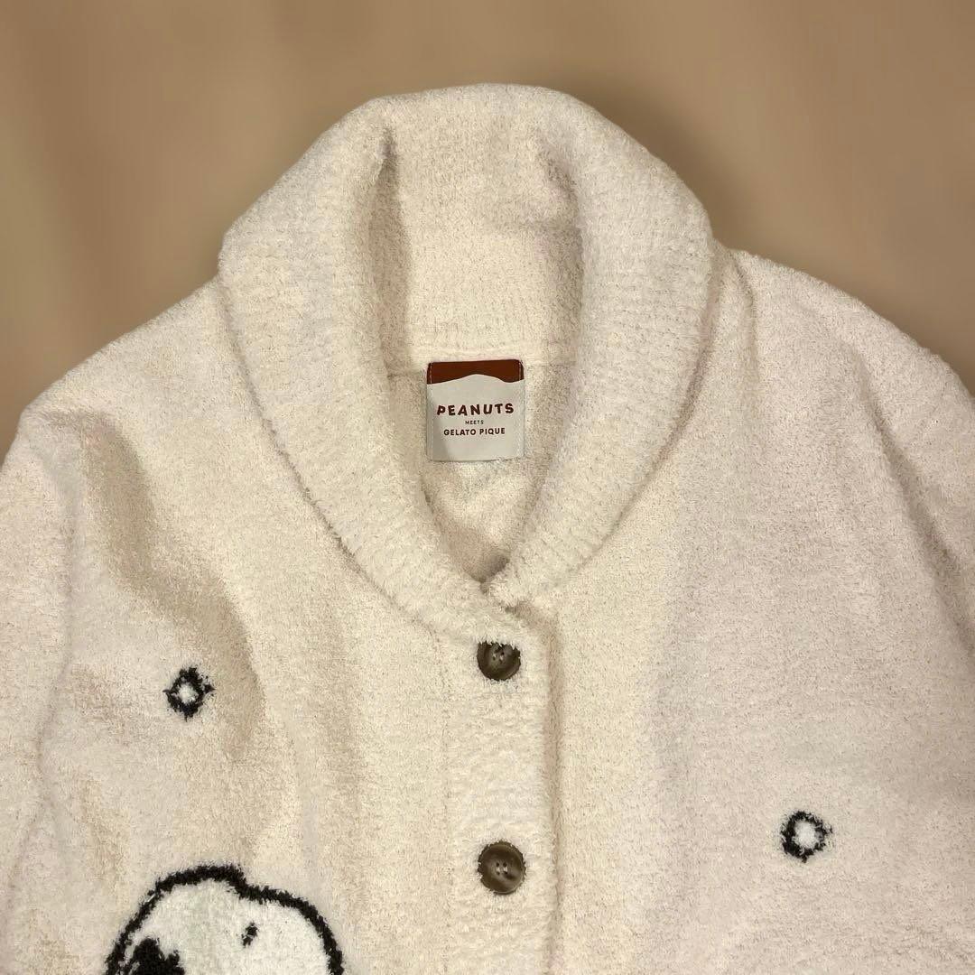 【新品タグ付き】ジェラートピケ スヌーピー カーディガン ショールカラー