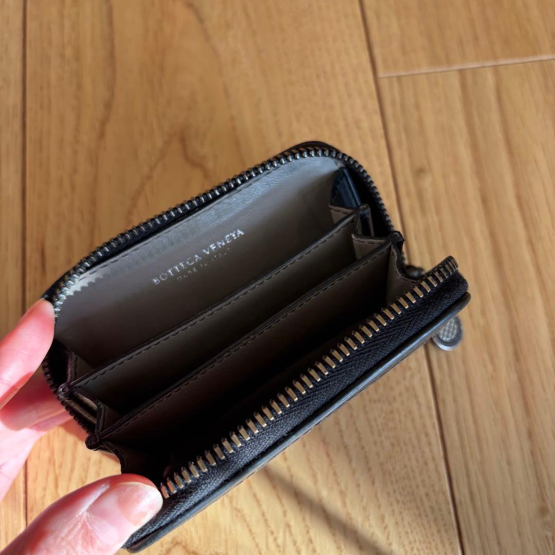 ボッテガ　ブラックレザー編み込みケース