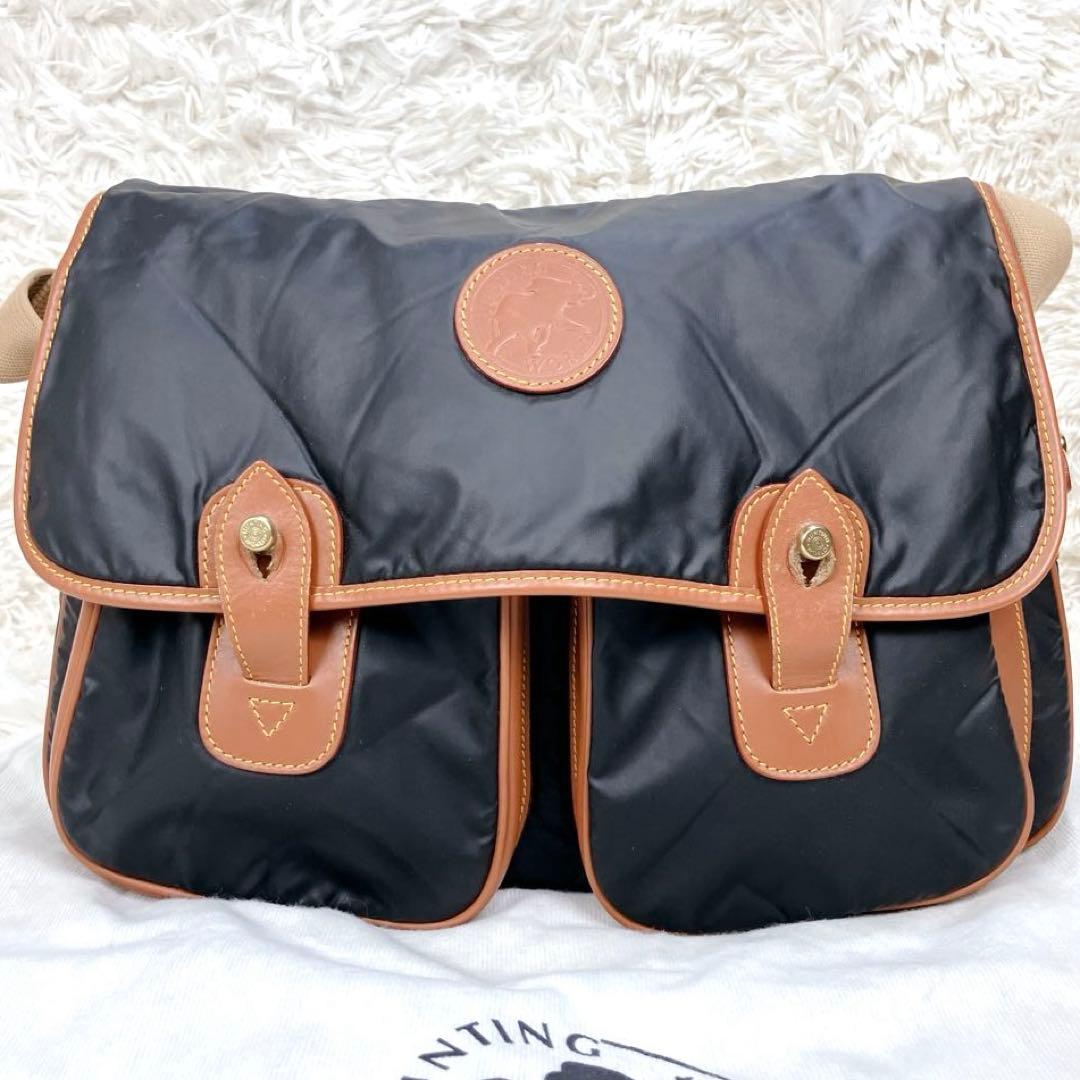✨美品 ハンティングワールド バチュークロス ブラック ショルダーバッグ