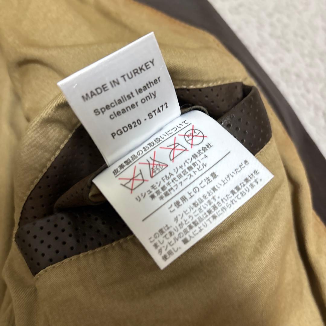 dunhill　ラムレザー　テーラードジャケット　ブラウン　羊革　本切羽