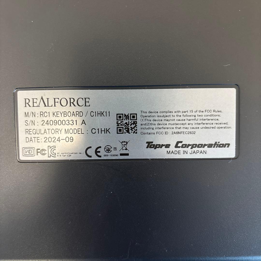 【ほぼ未使用】REALFORCE RC1 英語配列 45g [C1HK11]