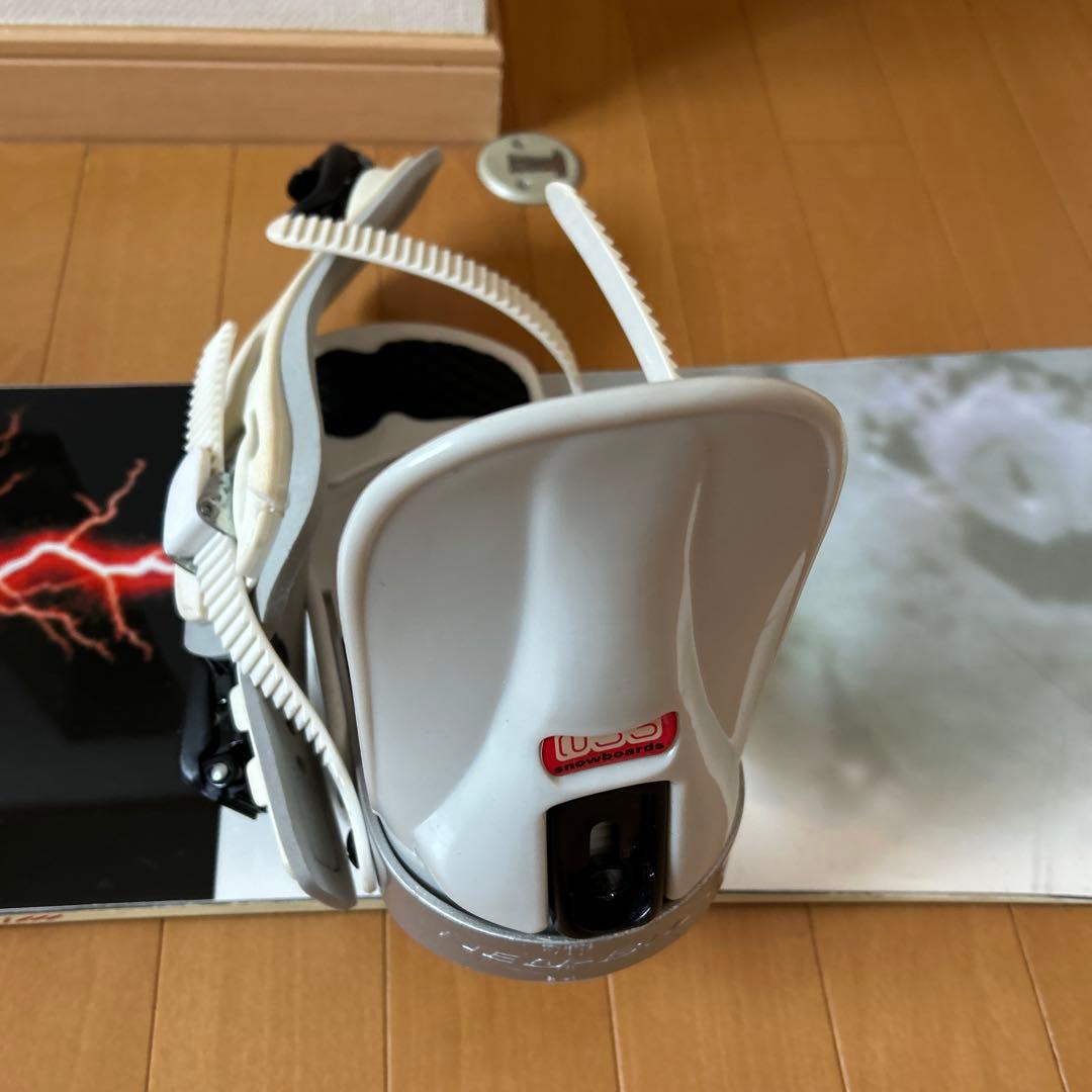 スノーボードビンディング ホワイト/ブラックケース付石原工務店