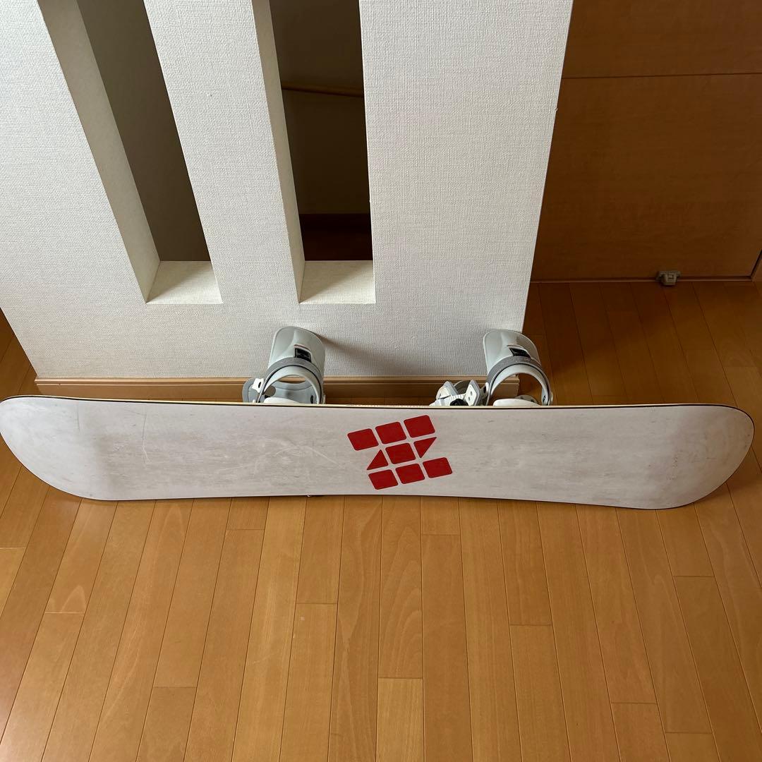 スノーボードビンディング ホワイト/ブラックケース付石原工務店