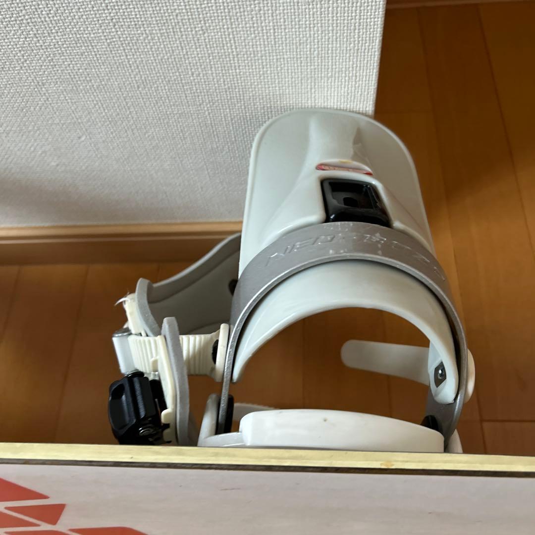 スノーボードビンディング ホワイト/ブラックケース付石原工務店