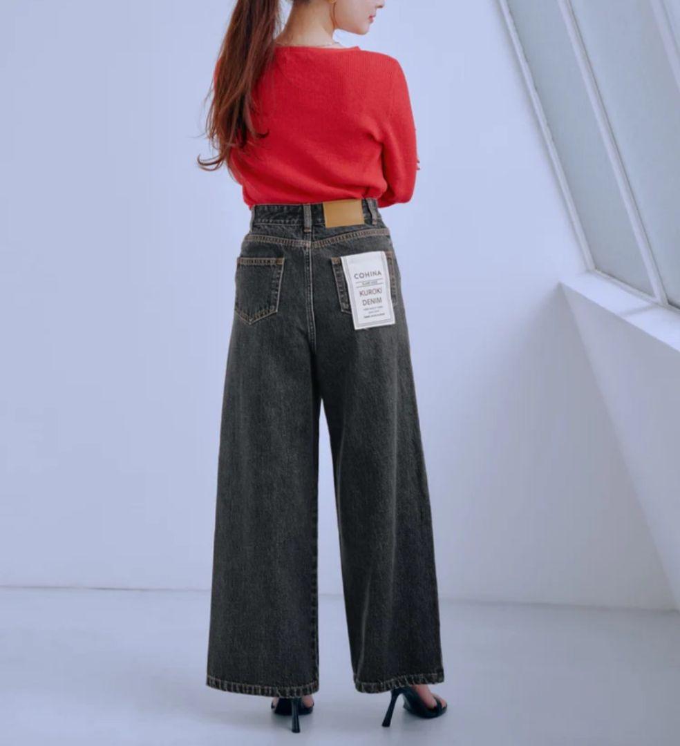 新品同様 COHINA KUROKI DENIM フレアワイド S-short