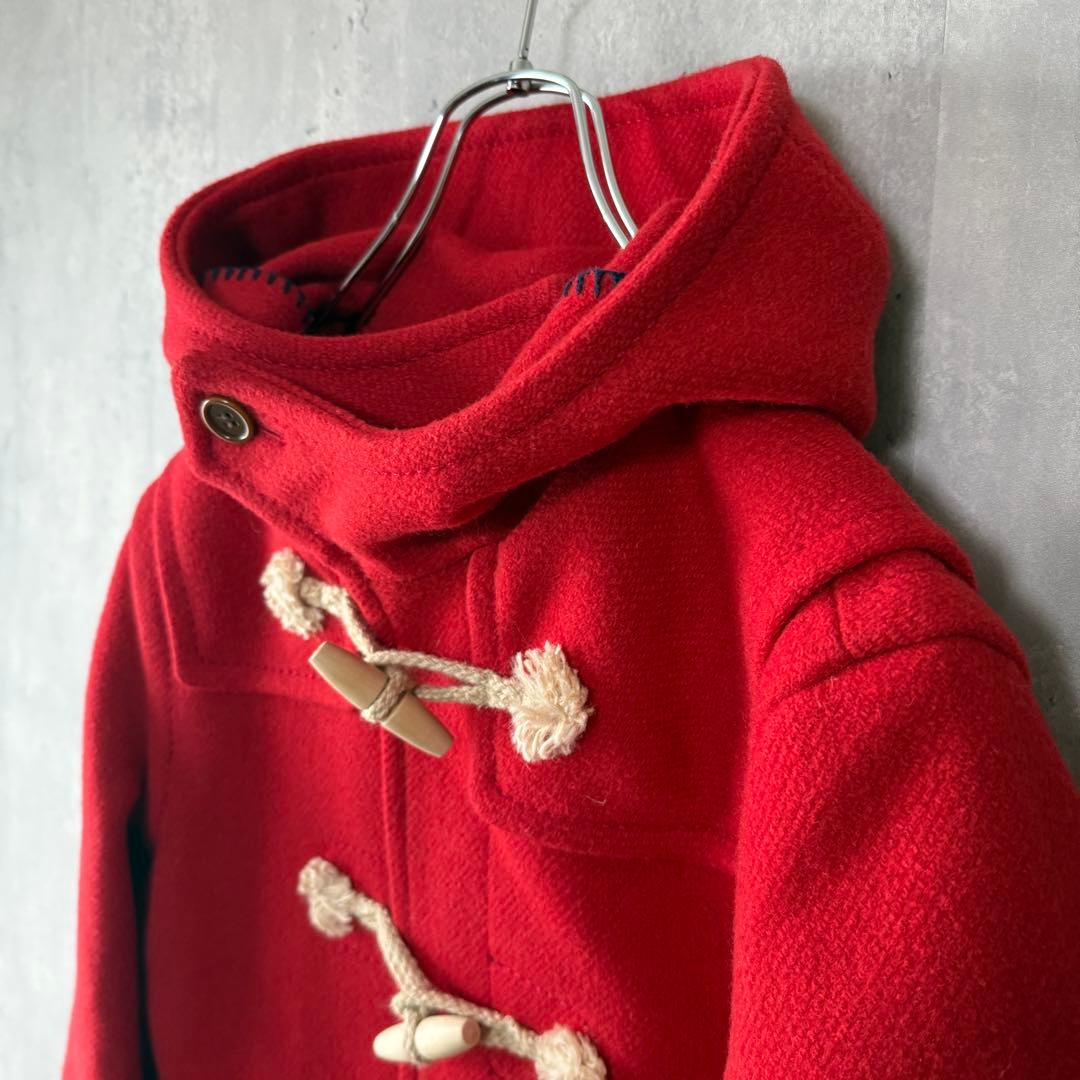 美品✨homspun ヘビーメルトンロングダッフルコート S 赤 ホームスパン