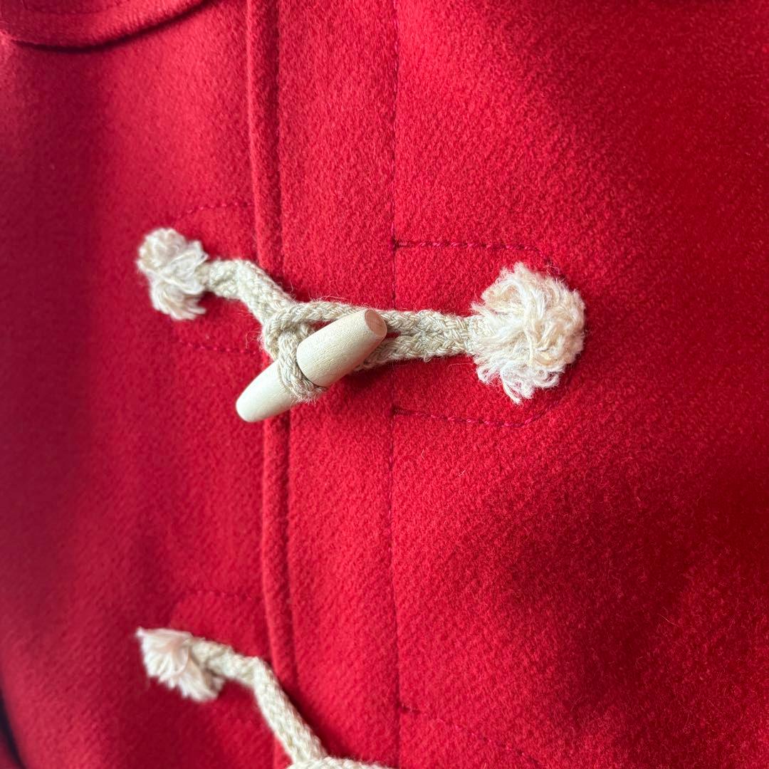 美品✨homspun ヘビーメルトンロングダッフルコート S 赤 ホームスパン