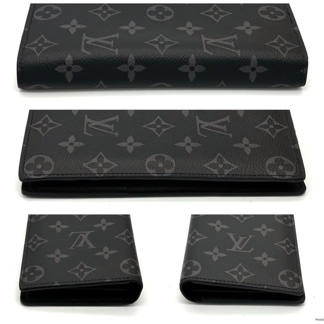 【新型IC】ルイヴィトン ブラザ NM モノグラム エクリプス 二つ折り 長財布