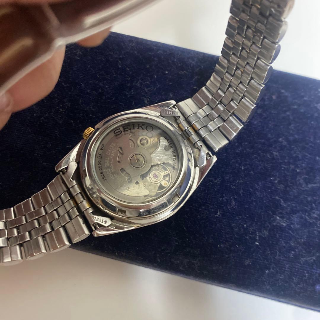 希少‼️メンズ腕時計　自動巻き　SEIKO5 デイトジャスト　裏釜スケルトン　夜光