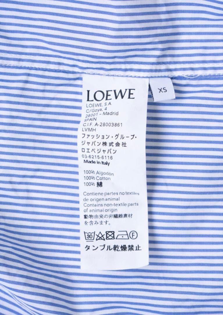 LOEWE ロエベ ストライプ シャツ ワンピース 　 XS　オーバーサイズ