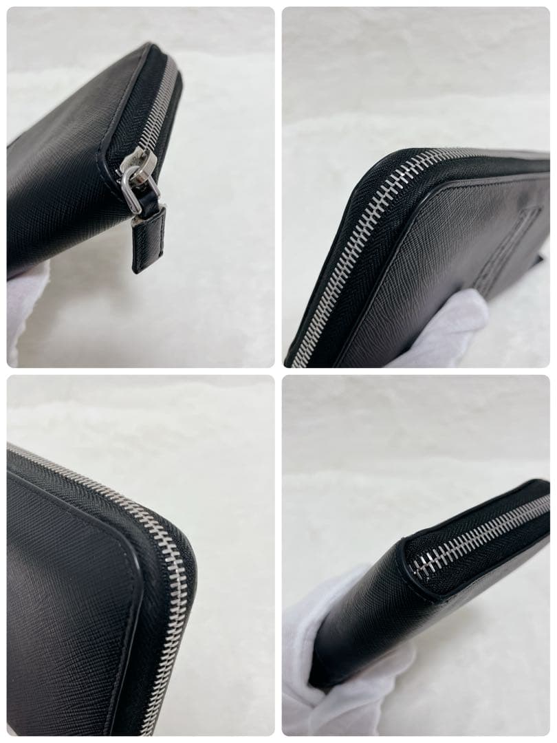 【未使用級】PRADA 長財布 レザー クロコストライプ ギャランティカード付