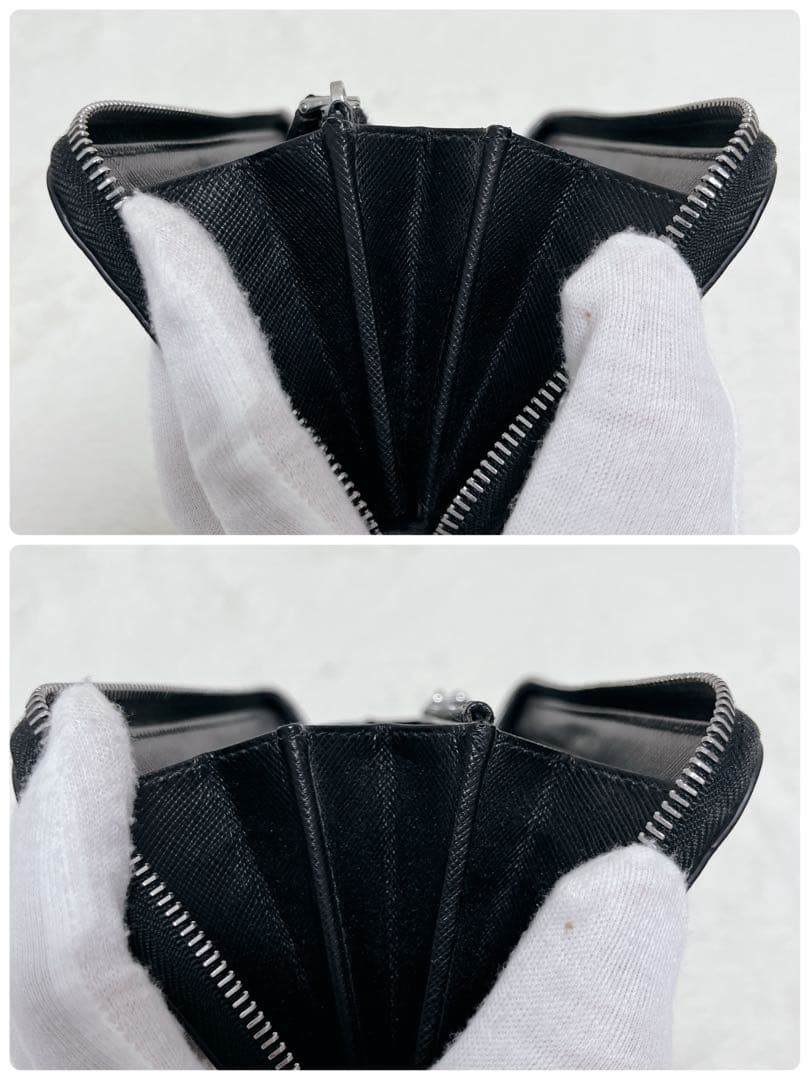 【未使用級】PRADA 長財布 レザー クロコストライプ ギャランティカード付