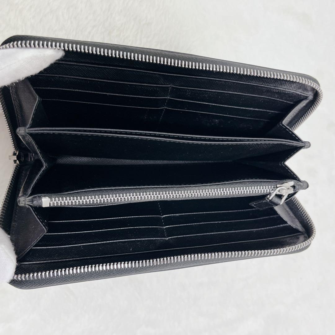 【未使用級】PRADA 長財布 レザー クロコストライプ ギャランティカード付
