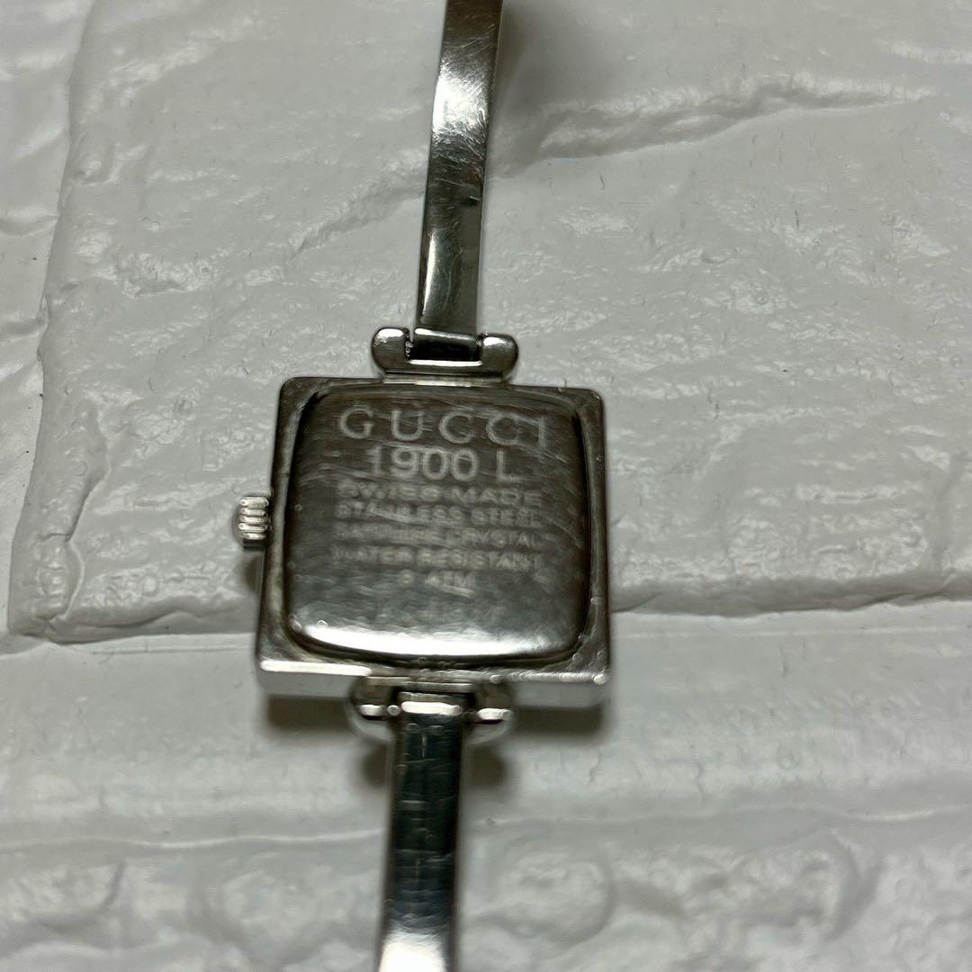 GUCCI 1900L 稼働品 シェル文字盤 レディース腕時計 バングルタイプ