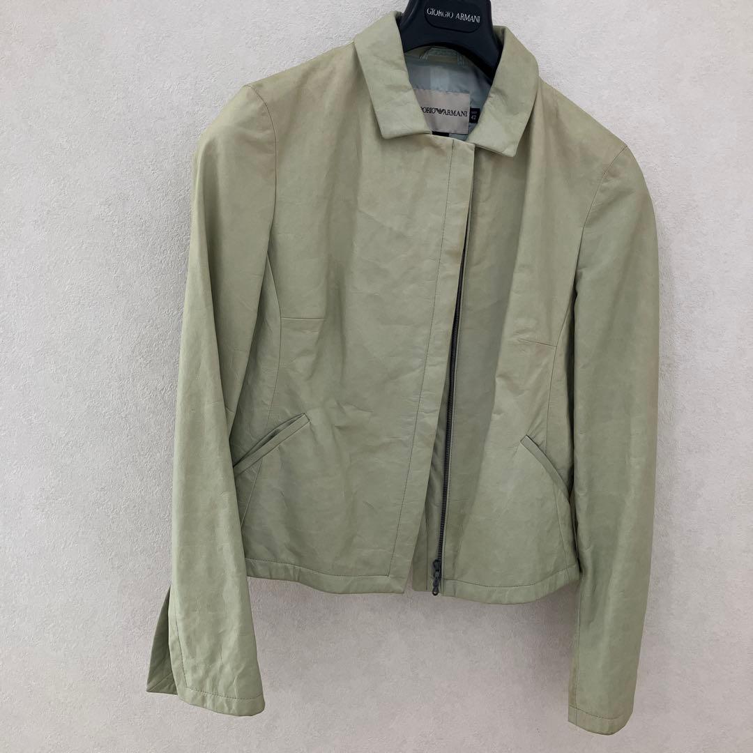 EMPORIO ARMANI シングルライダースジャケット 42