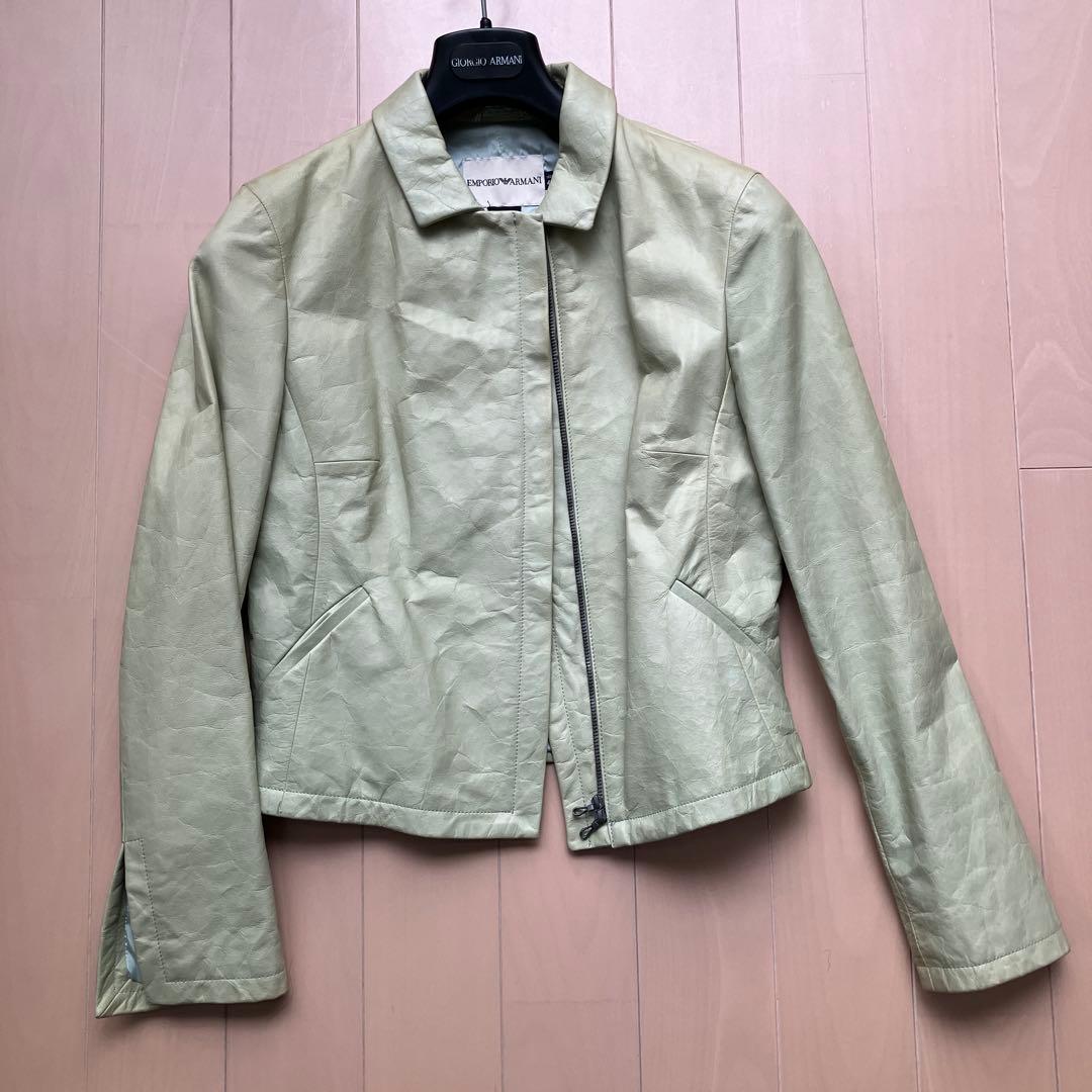 EMPORIO ARMANI シングルライダースジャケット 42