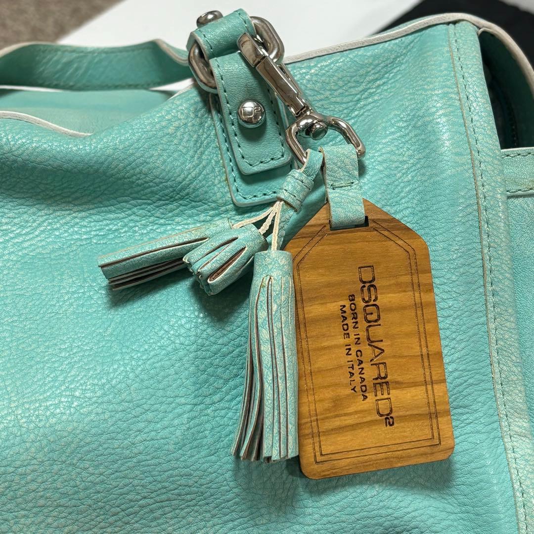 希少　DSQUARED2 ディースクエアード　レザーボストンバッグ　ダメージ加工