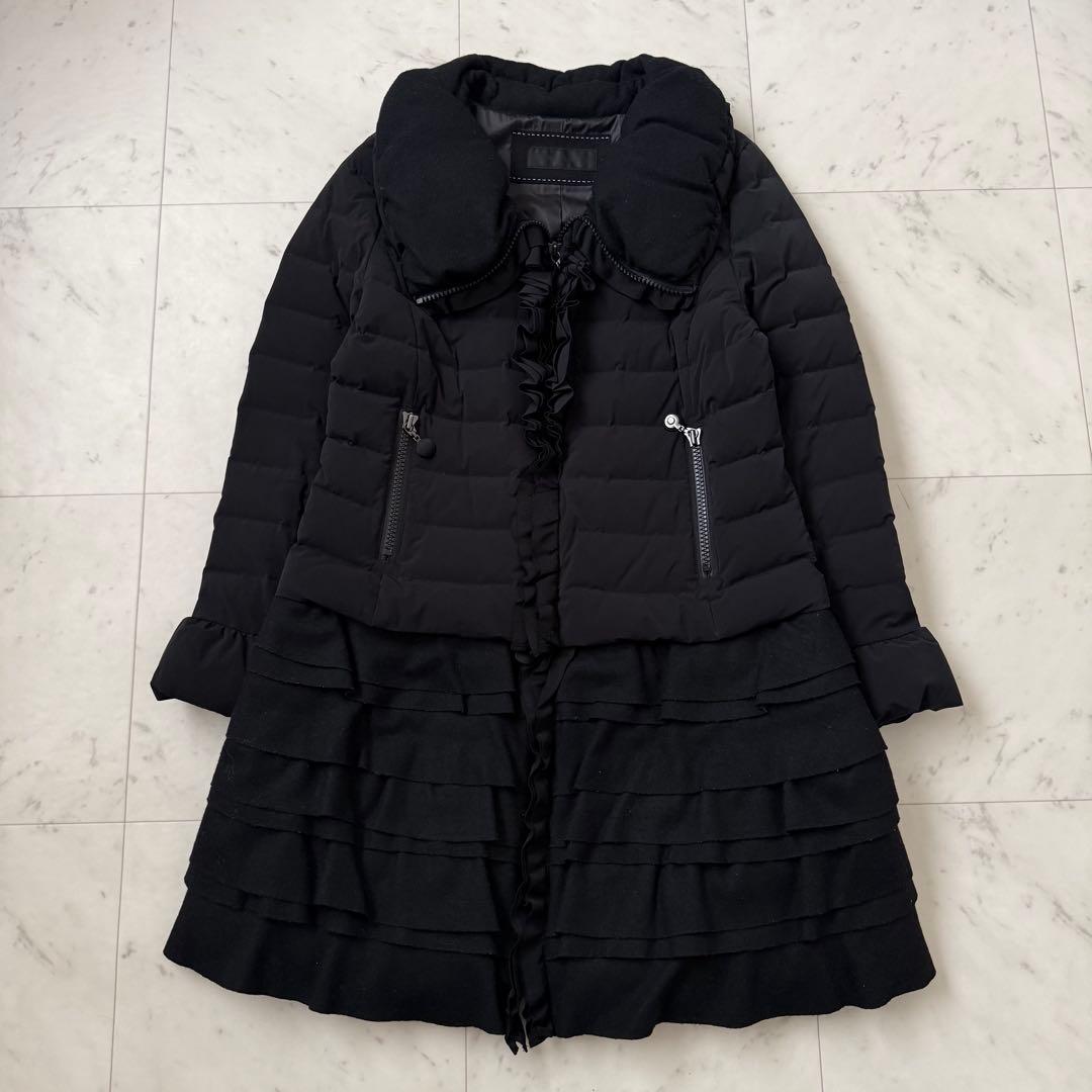 人気❤️TO BE CHIC ダウンコート　2way フリル　ブラック　L 40