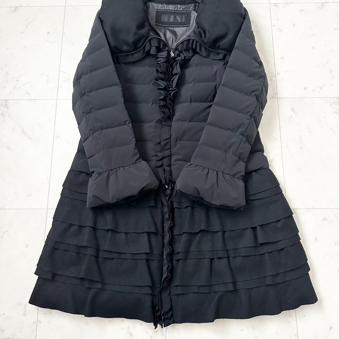 人気❤️TO BE CHIC ダウンコート　2way フリル　ブラック　L 40