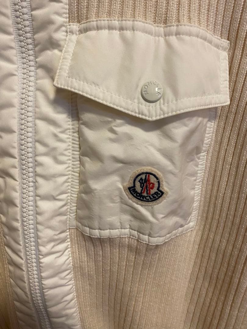 Moncler アイボリー 白　ジップアップ　ニット