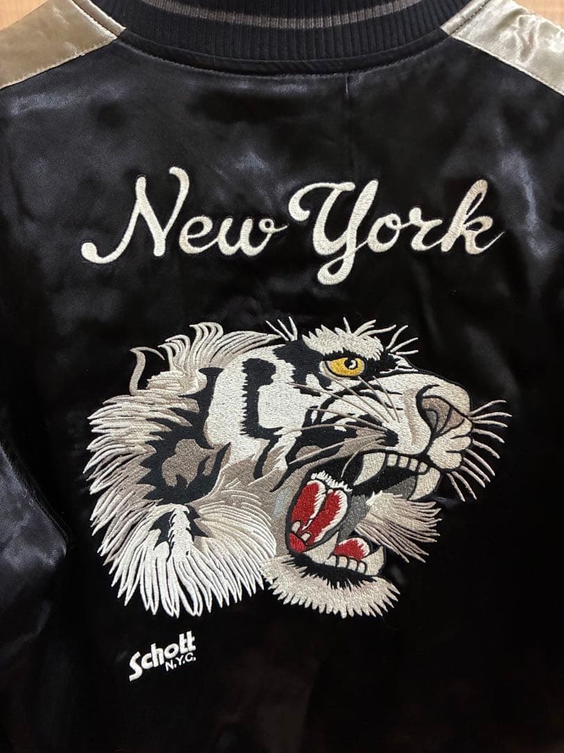 schott スカジャン　上野商会　ショット　タイガー　美品　スーベニア　黒L