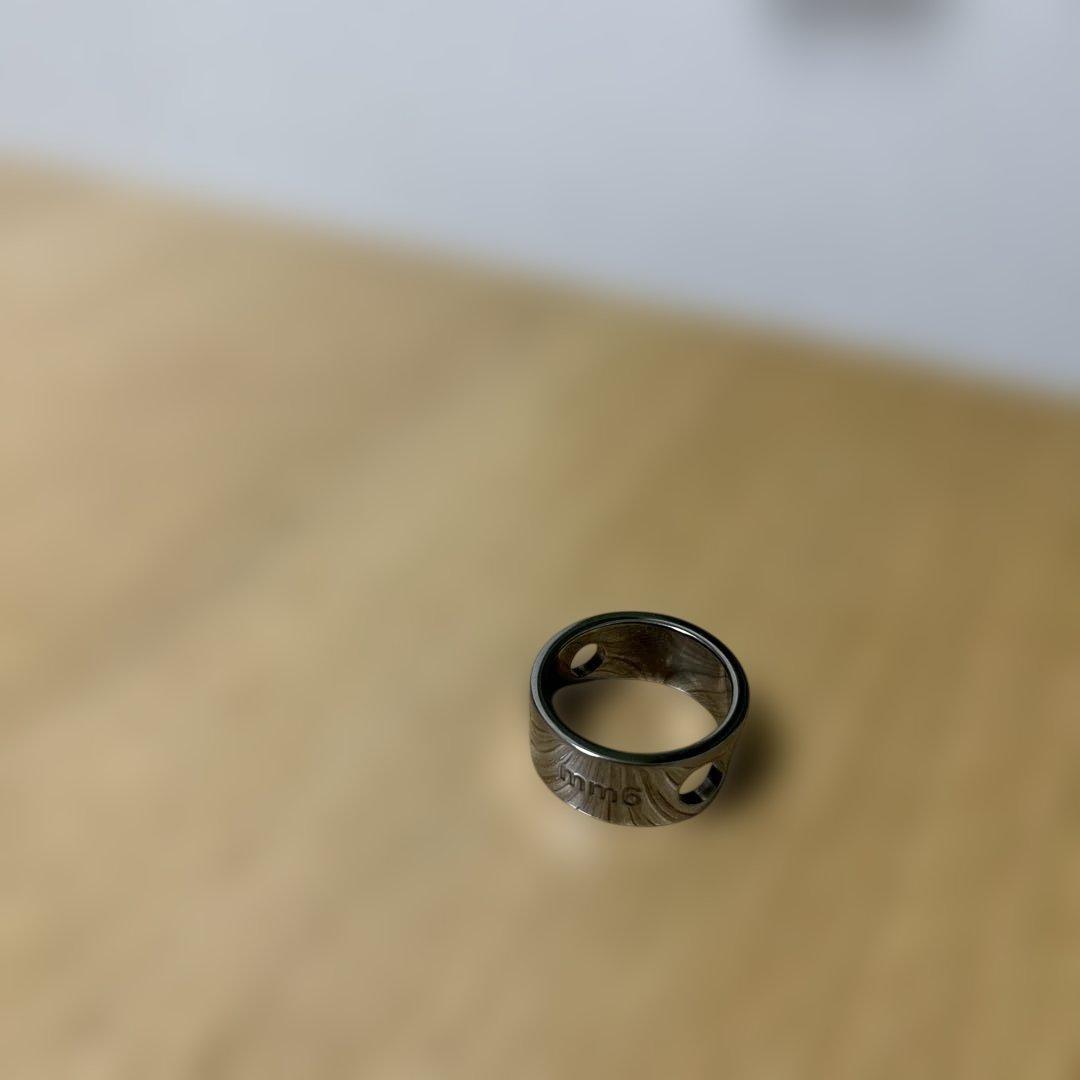 【値下げ】MM6 Maison MargielaシルバーリングガンメタルUS10