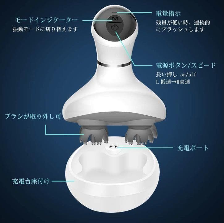 毎日家で極上ヘッドスパ❣プロ手技『母指回転揉捏法』搭載♪❤ヘッドマッサージャー