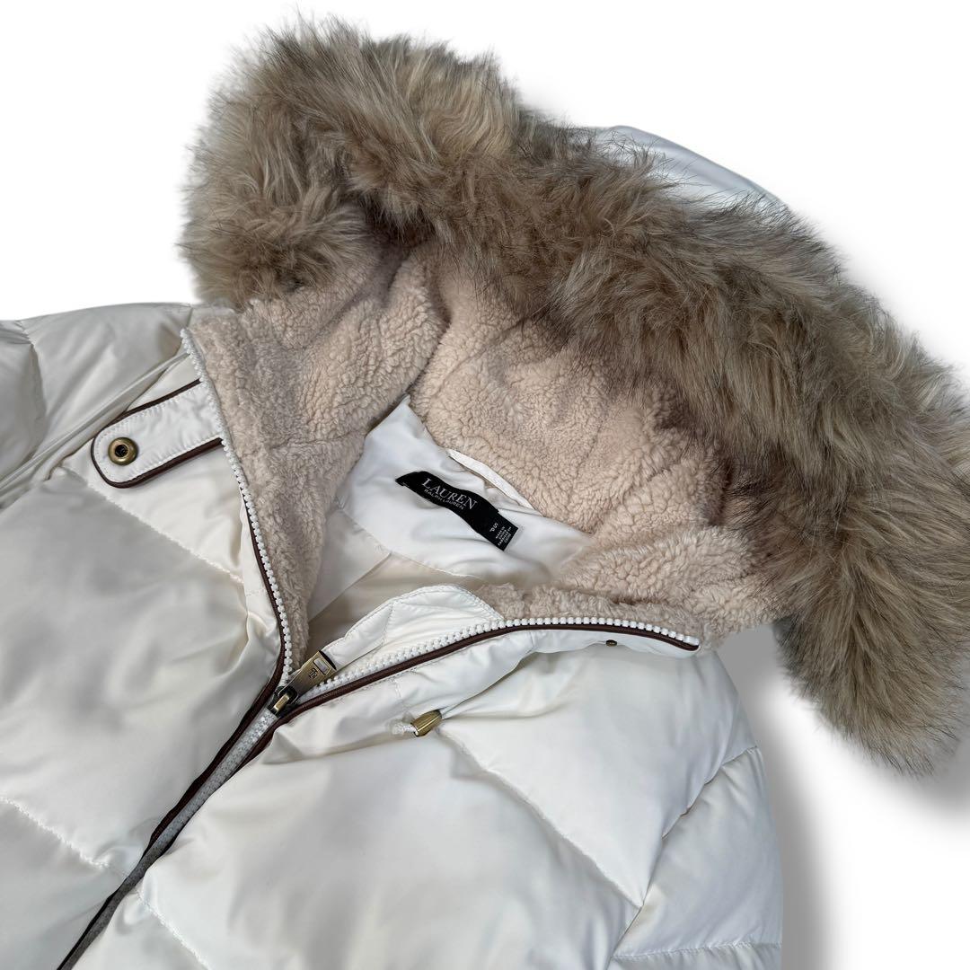 美品 ローレン ラルフ ローレン ファー 裏ボア 2way ダウンジャケット S