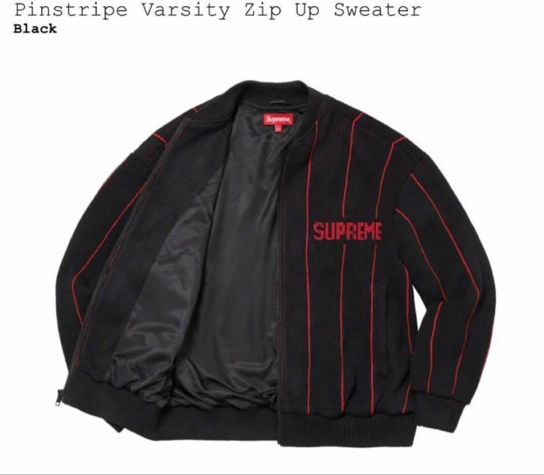 ジャケット・アウター Supreme Pinstripe Varsity Zip Up Sweater