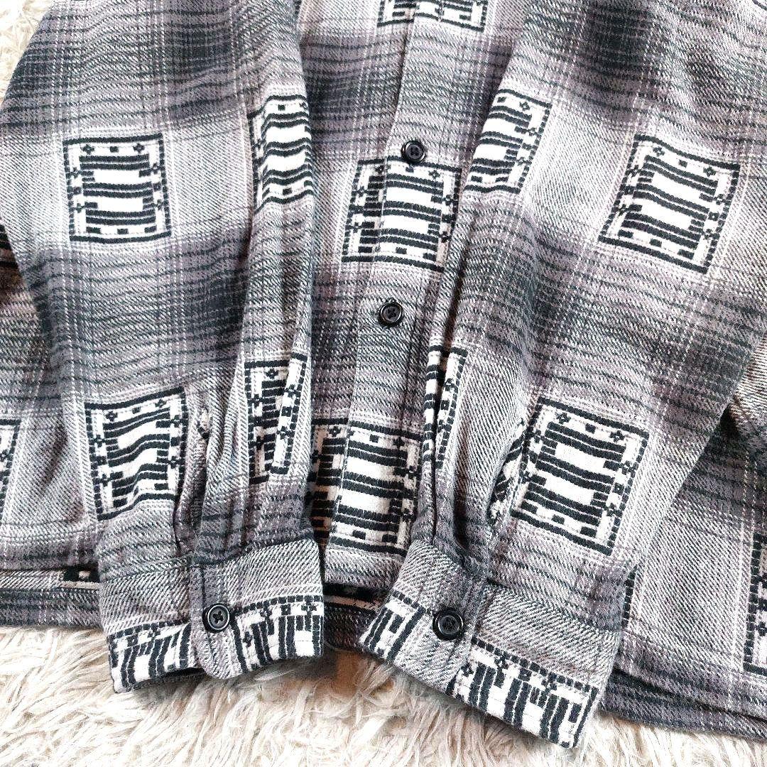 Lサイズ Supreme オンブレチェックシャツ ドッキング 刺繍ロゴフーディー